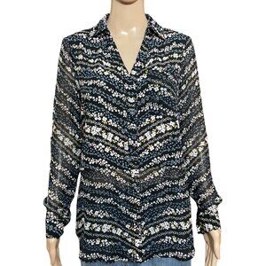 NWOT Candie's Floral High Low Button Down Blouse Size Medium